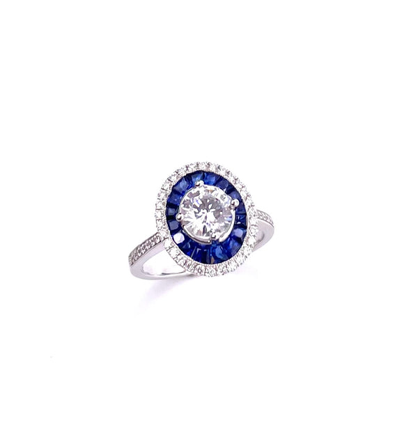 Sapphire and Diamond Engagement Ring by PeJay Creations A070ED15724