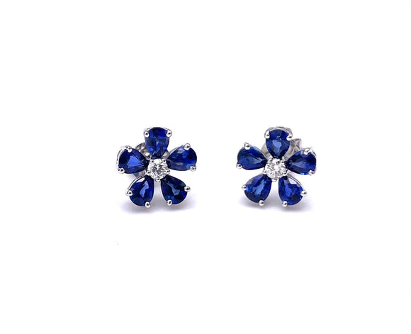 Simon G Blue Sapphire Flower Earrings F846LE4695