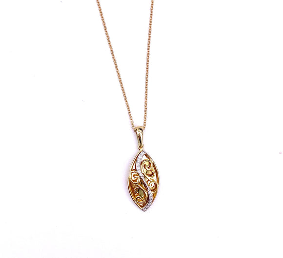 Ornate Zeghani Pendant Necklace in Yellow Gold A317ZP1150