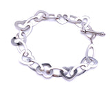 White Gold Heart Link Toggle Bracelet F3412719/7